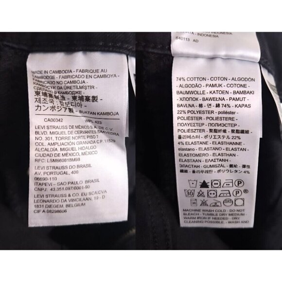 Levi's 721 High Rise Skinny Jeans Size XS 25 x 30 Soft Black $95 - Picture 12 of 16